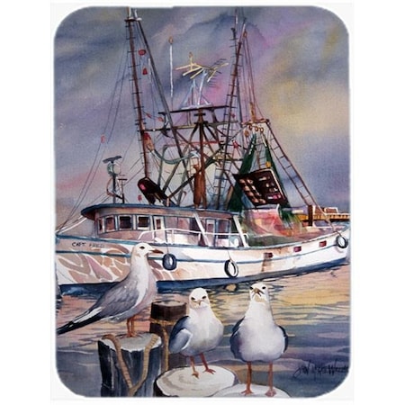 Carolines Treasures JMK1196MP Sea Gulls And Shrimp Boats Mouse Pad; Hot Pad & Trivet